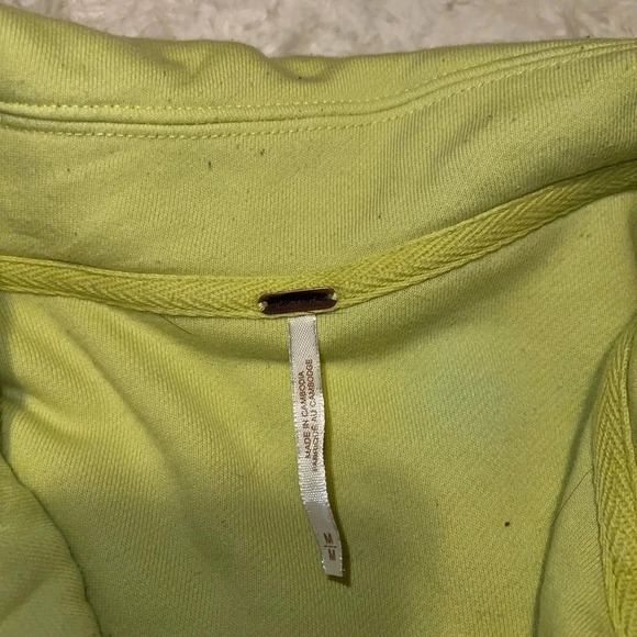 Free People Ruby Shacket Shirt Jacket Size Medium Neon Yellow / Lime Green - Picture 3 of 4